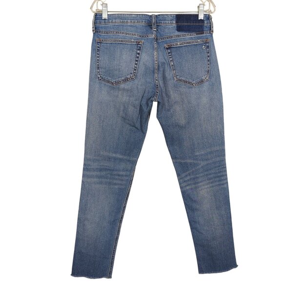 Rag & Bone Dre Low Rise Slim Boyfriend Women Jeans 28 light blue distressed - Picture 2 of 16